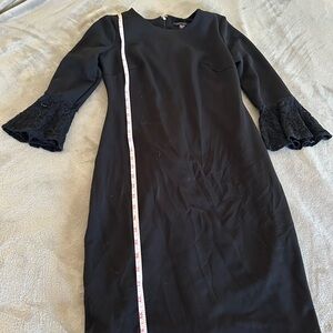 Tommy Hilfiger Black Dress with Lace Cuffs
